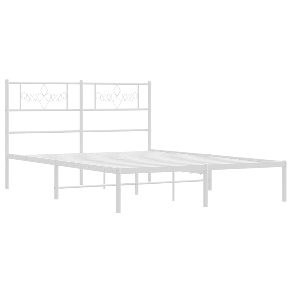 Bettgestell mit Kopfteil Metall Schwarz 100x190 cm