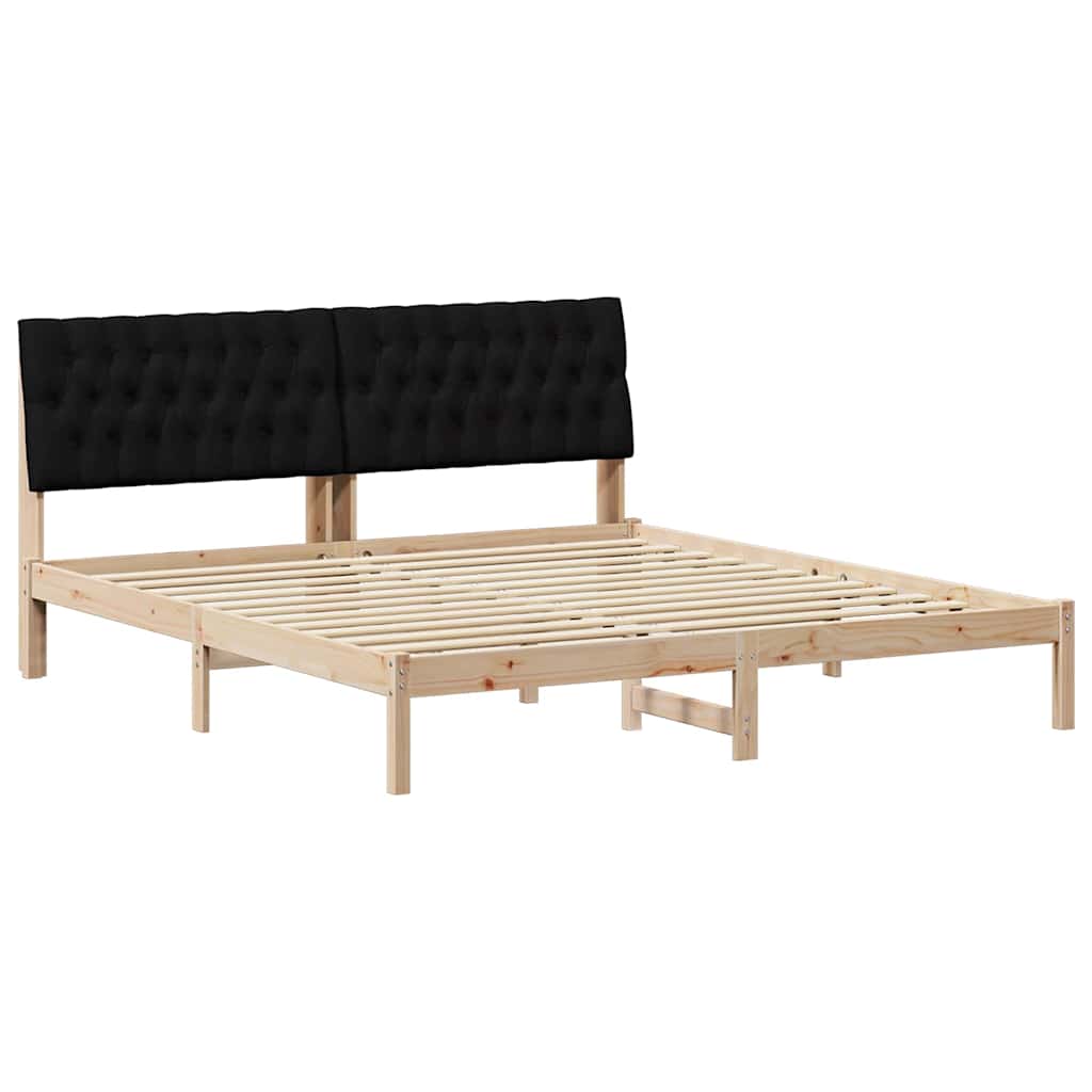 Bettgestell mit gepolstertem Kopfteil Braun 200 x 200 cm