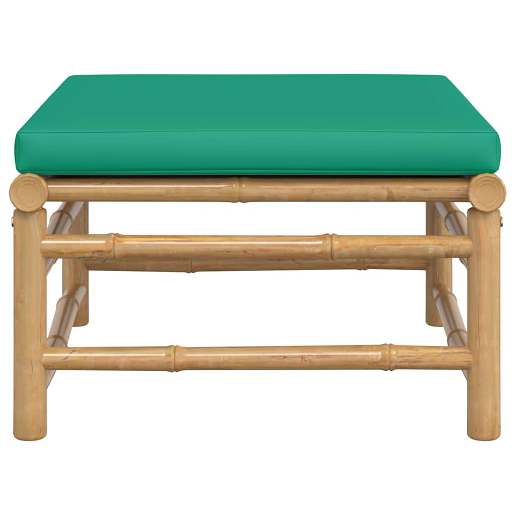 3-tlg. Garten-Lounge-Set mit Hellgrauen Kissen Bambus