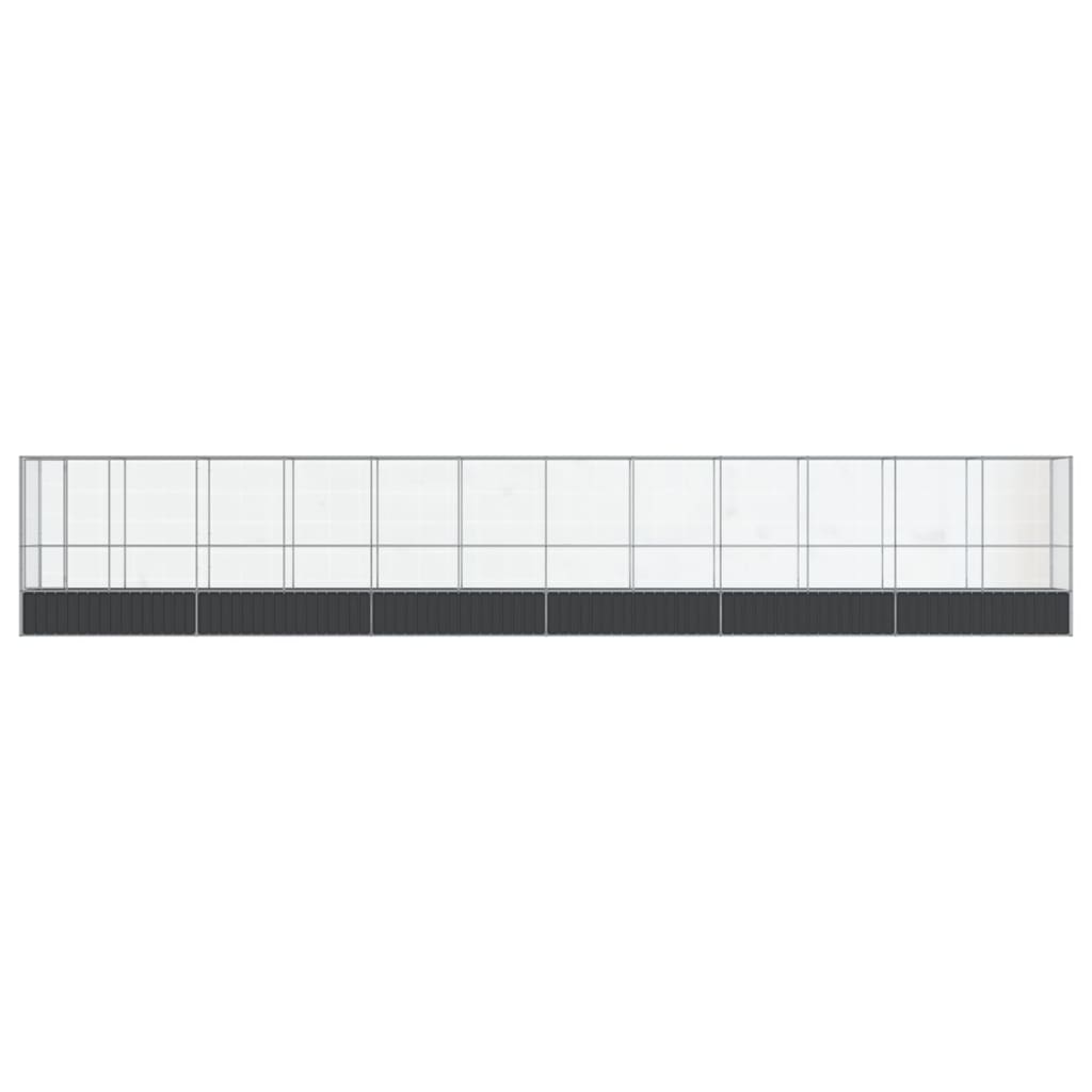 Voliere Silbern 210,5x107x212 cm Stahl