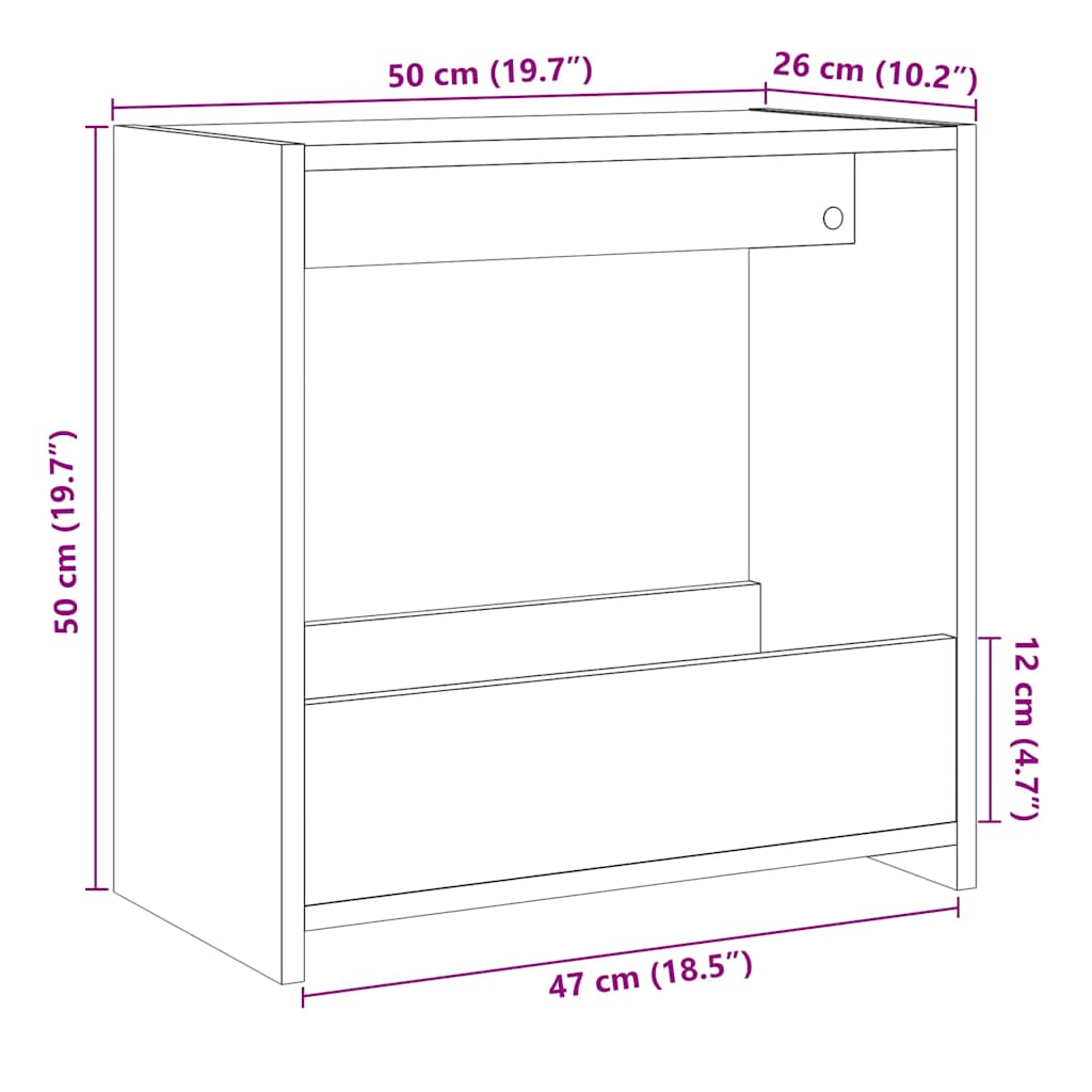 Beistelltisch Weiß 50x26x50 cm Holzwerkstoff