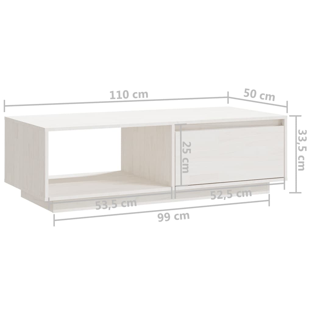 Couchtisch 110x50x33,5 cm Massivholz Kiefer