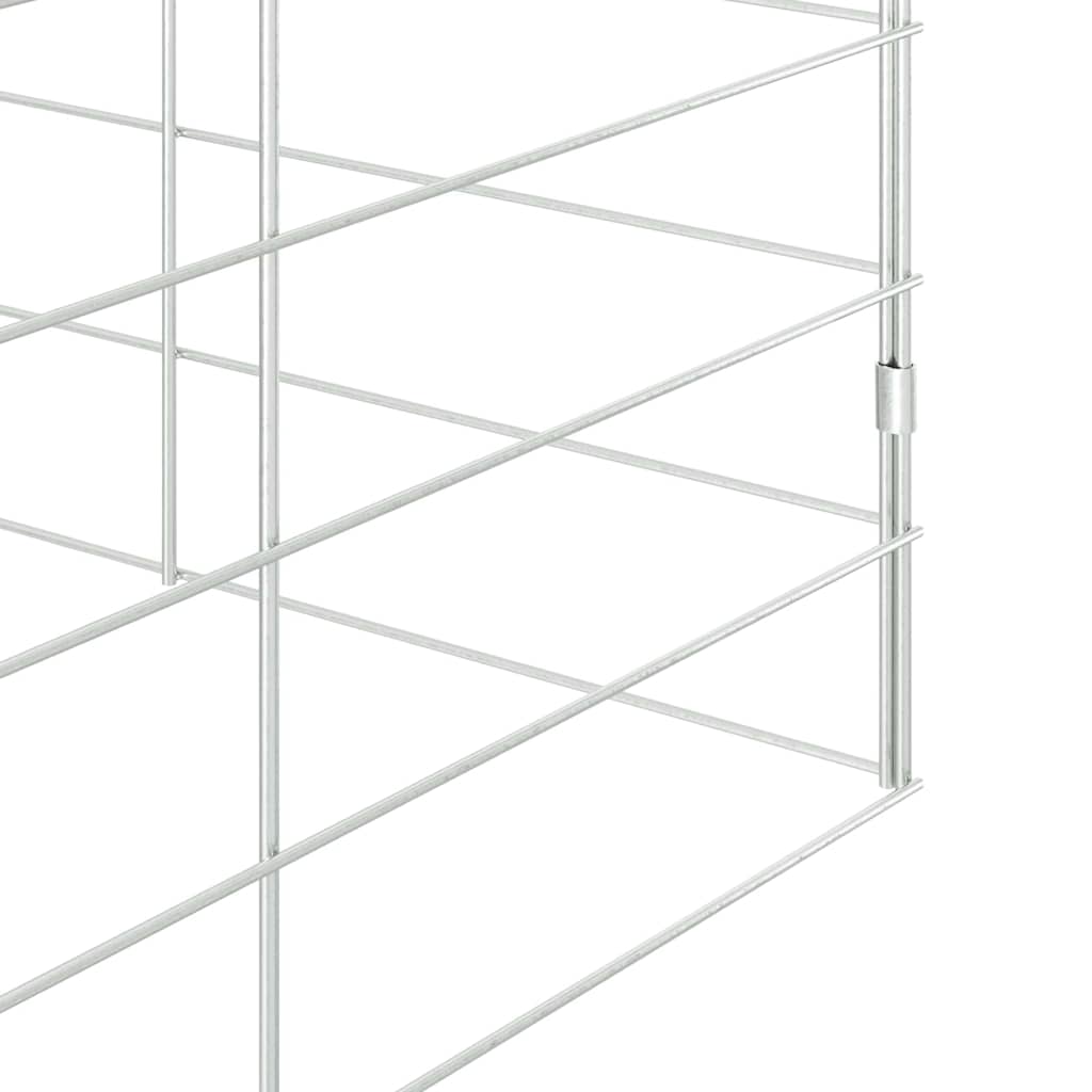 Hühnerkäfig 2 pcs Silber 600 x 100 x 210 cm Verzinkter Stahl