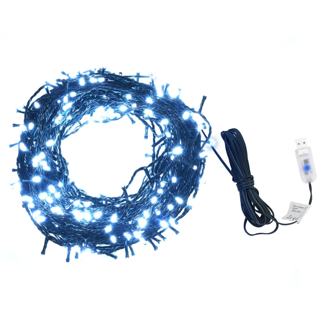 Lichterkette mit 400 LEDs Blau 40 m 8 Lichteffekte