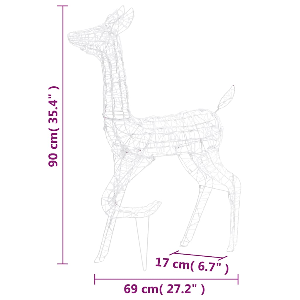 LED-Rentier-Familie Weihnachtsdeko Acryl 160 LED Warmweiß