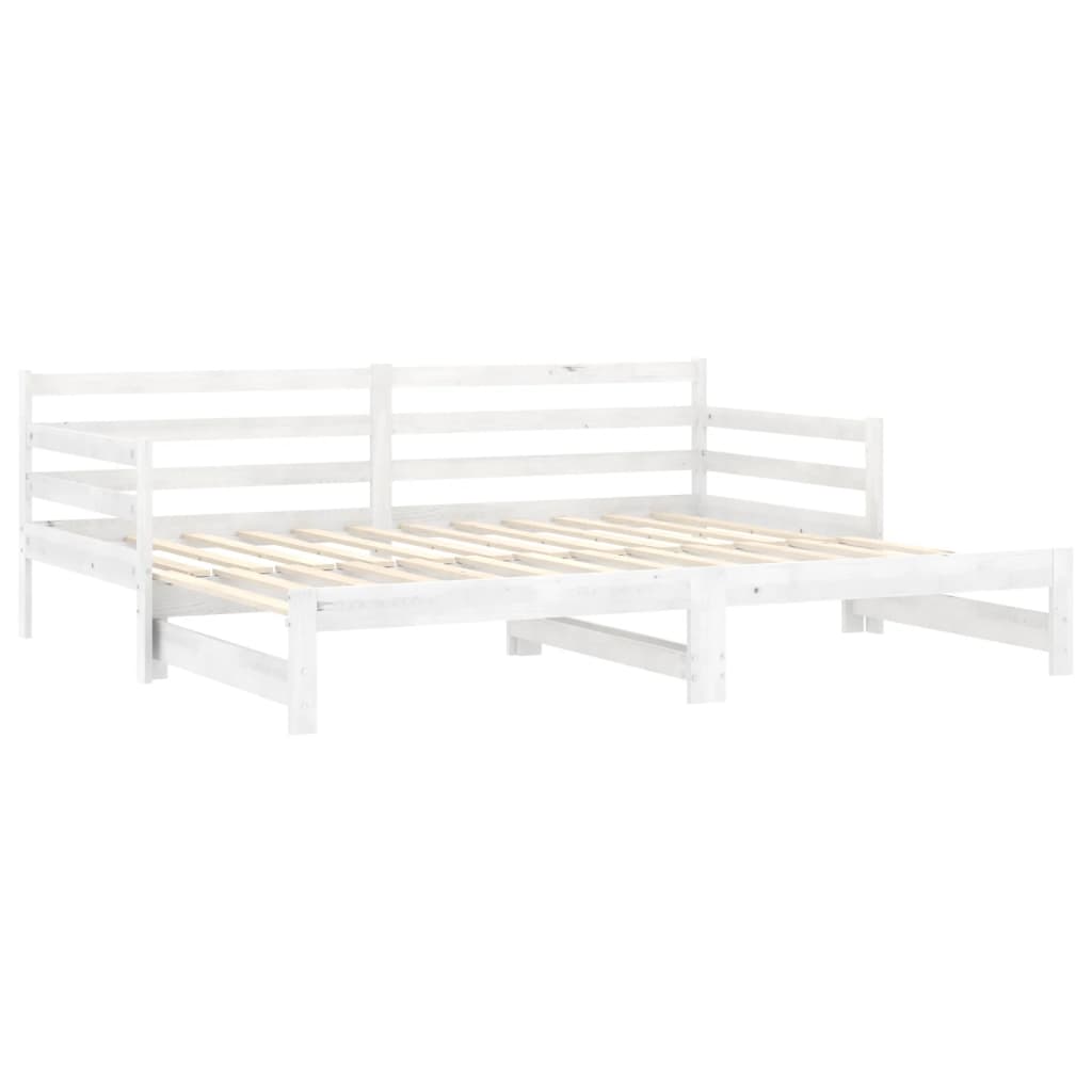 Ausziehbares Tagesbett Grau Massivholz Kiefer 2x(90x200) cm