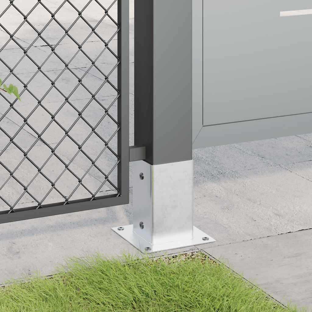 Pfostenträger Quadratisch 4Stk. Silber 46x46mm Verzinkter Stahl