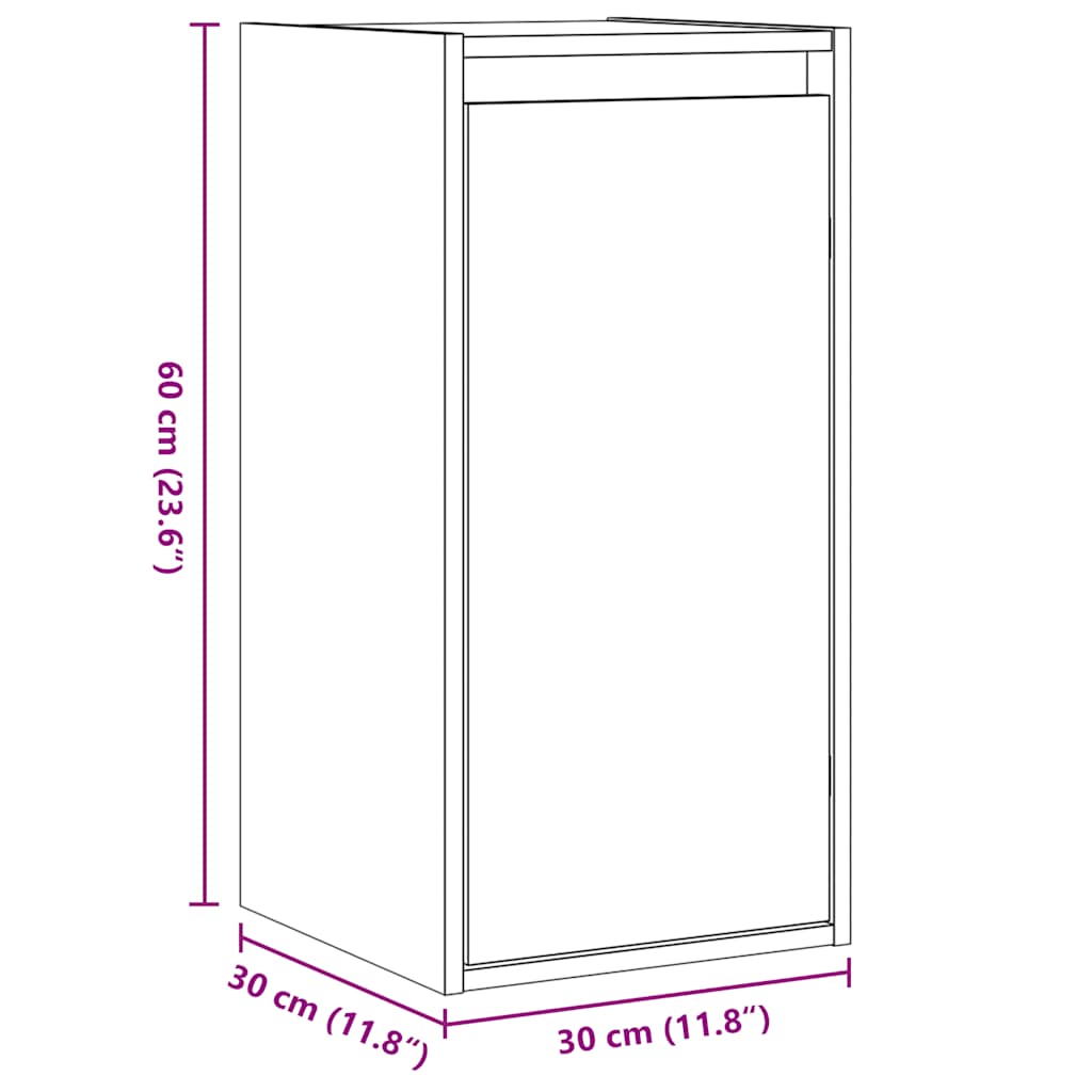 Wandschrank 30x30x60 cm Massivholz Kiefer