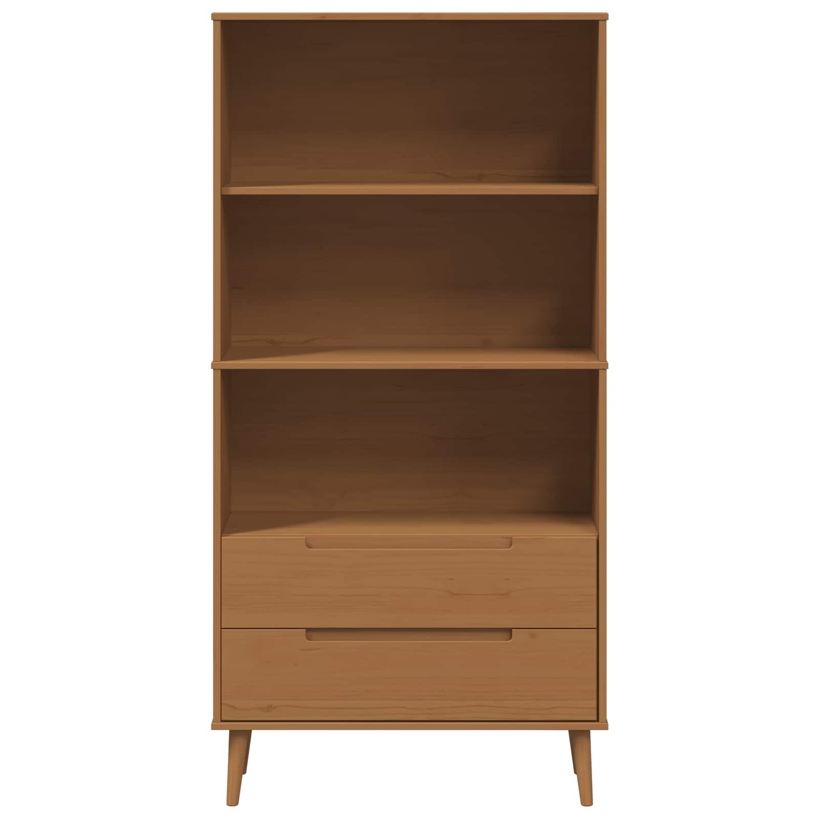 Bücherregal MOLDE Weiß 85x35x170,5 cm Massivholz Kiefer
