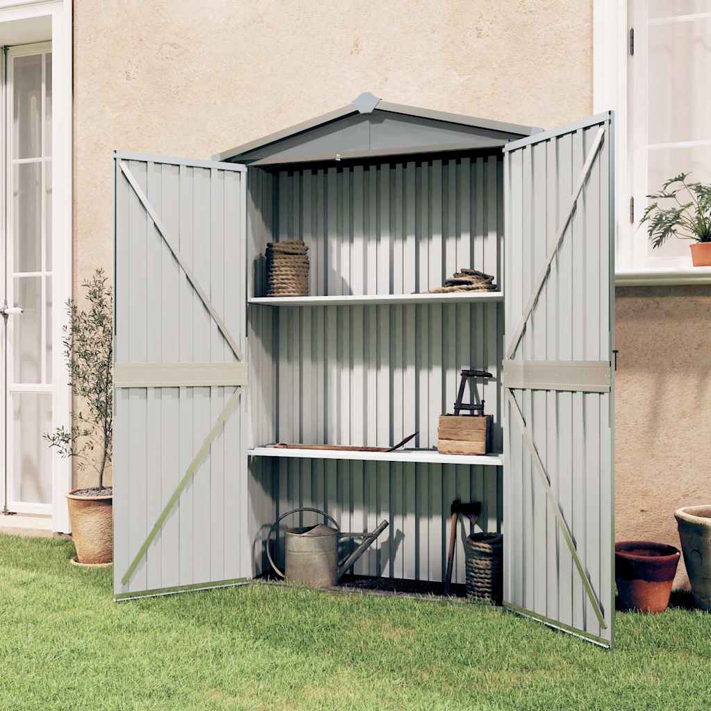Gerätehaus Grün 116x45x175 cm Verzinkter Stahl