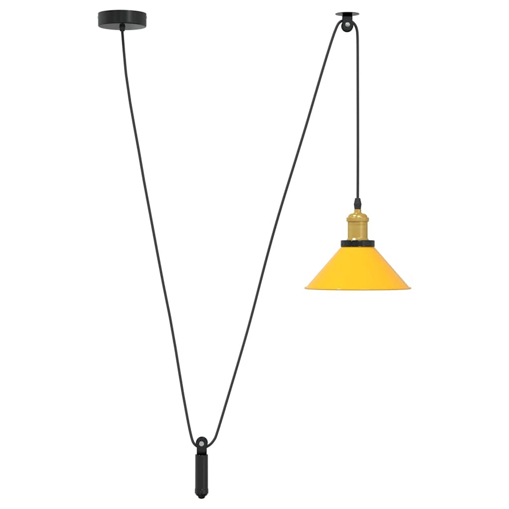 Pendelleuchte Höhenverstellbar E27 Schwarz Glänzend Ø 22 cm