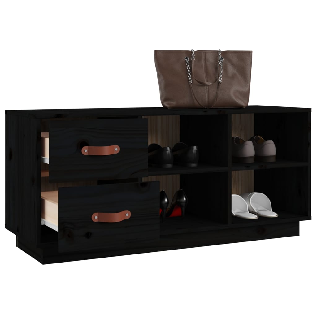Schuhbank Weiß 100x34x45 cm Massivholz Kiefer