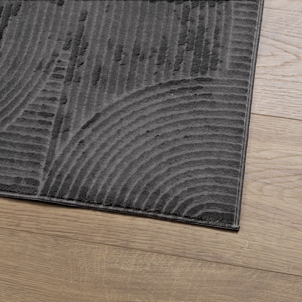 Teppich IZA Kurzflor Skandi-Stil Anthrazit 80x150 cm