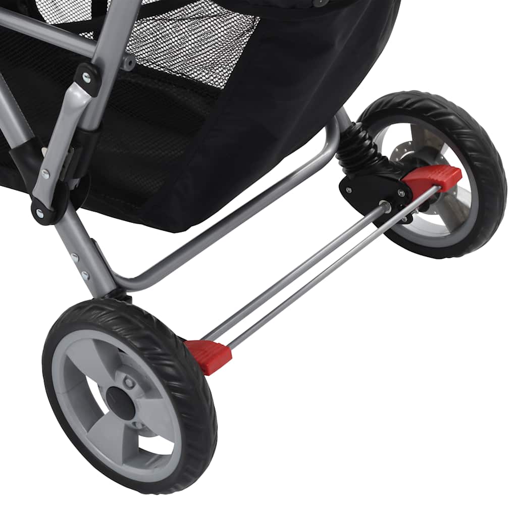 Tandem-Kinderwagen Stahl Rot und Schwarz