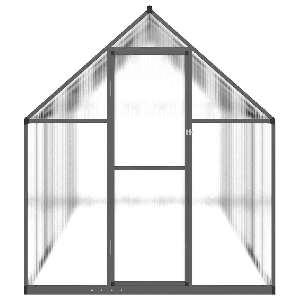 Gewächshaus mit Fundamentrahmen Silber 334x169x202cm Aluminimum