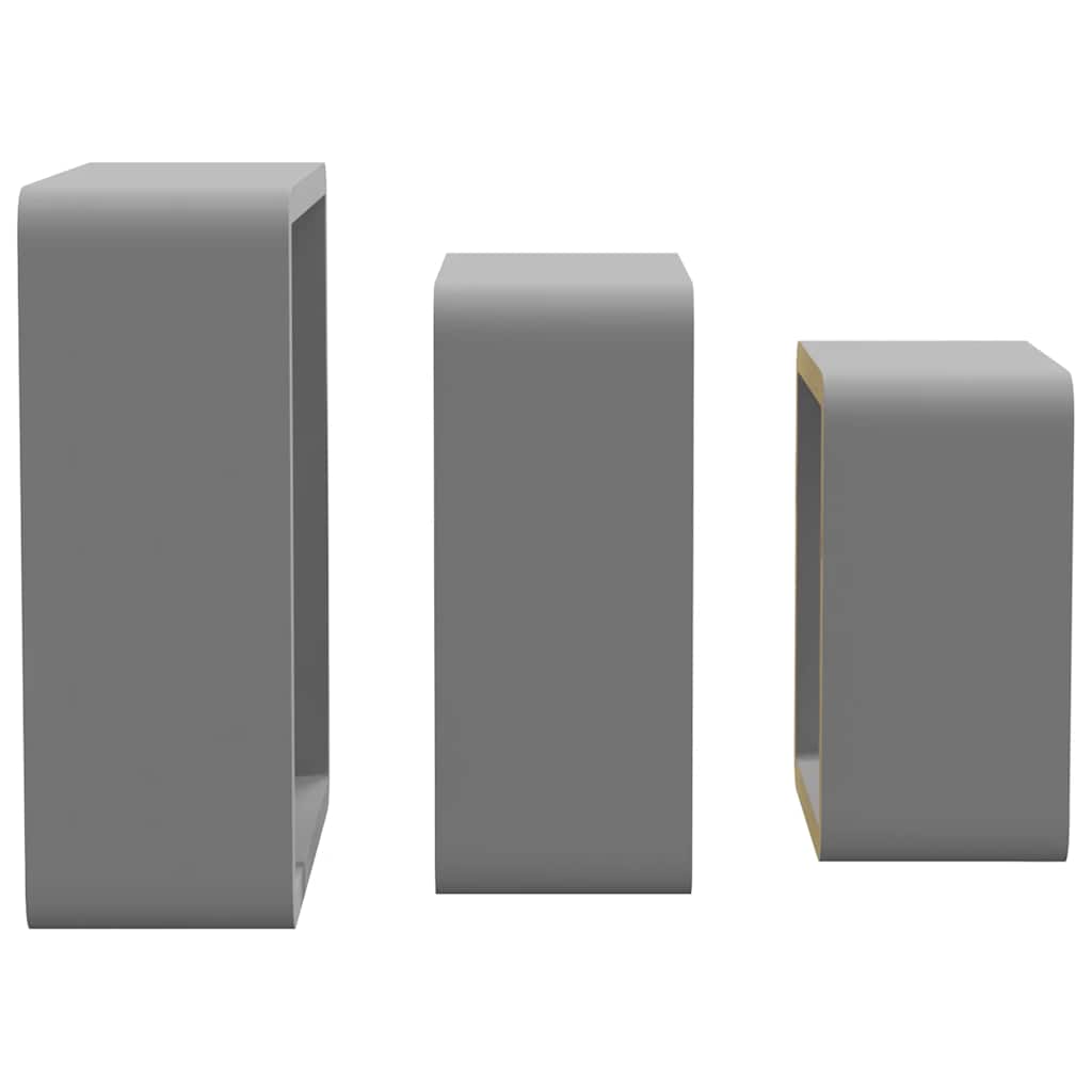 Würfelregale 3 Stk. Schwarz MDF