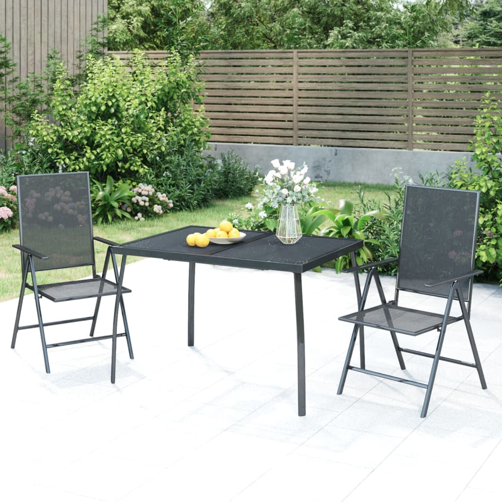 Gartentisch Anthrazit 100x100x72 cm Stahlgitter