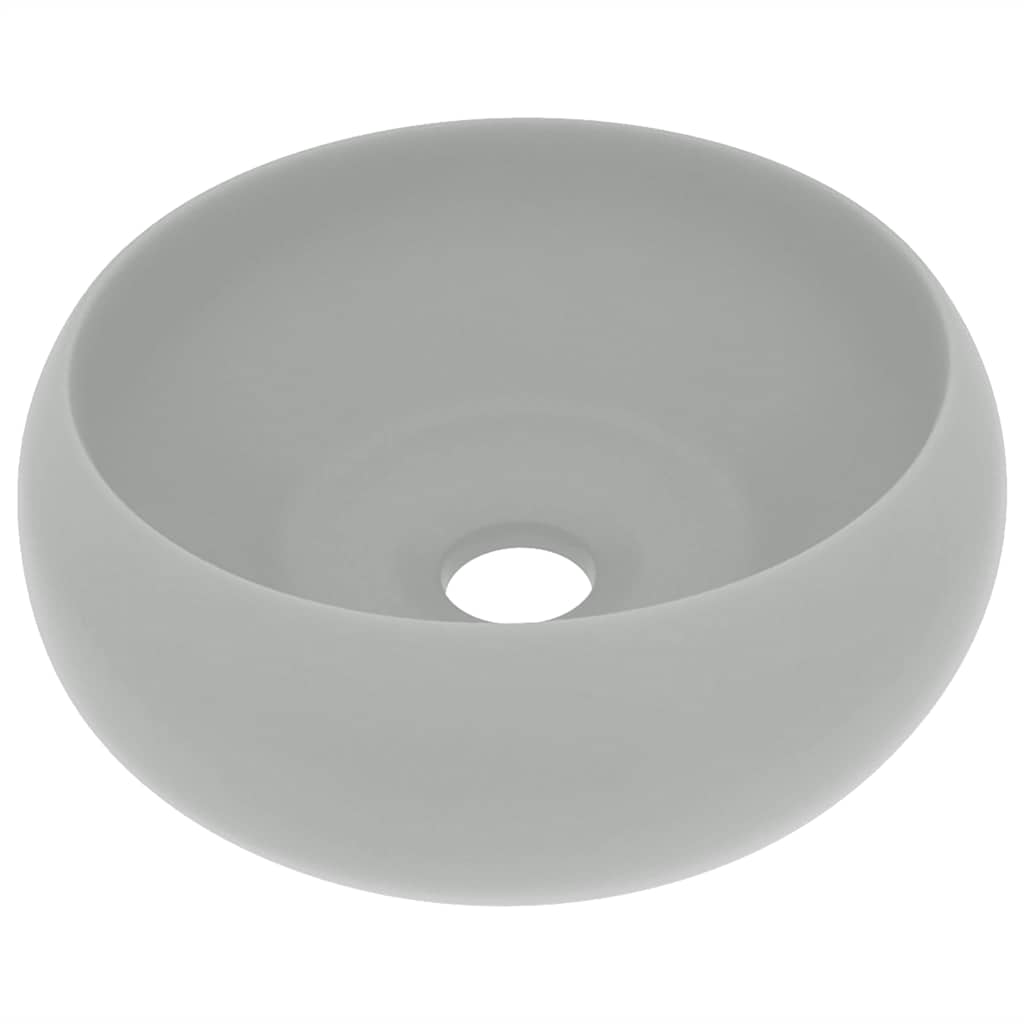 Luxuriöses Waschbecken Rund Matt Weiß 40x15 cm Keramik