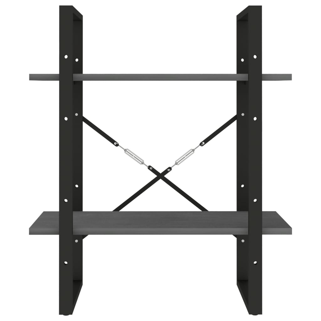 Bücherregal 2 Fächer Weiß 60x30x70 cm Holzwerkstoff