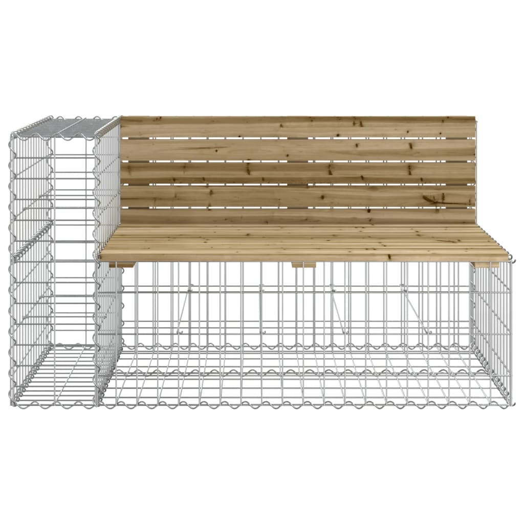 Gartenbank mit Gabione Massivholz Kiefer