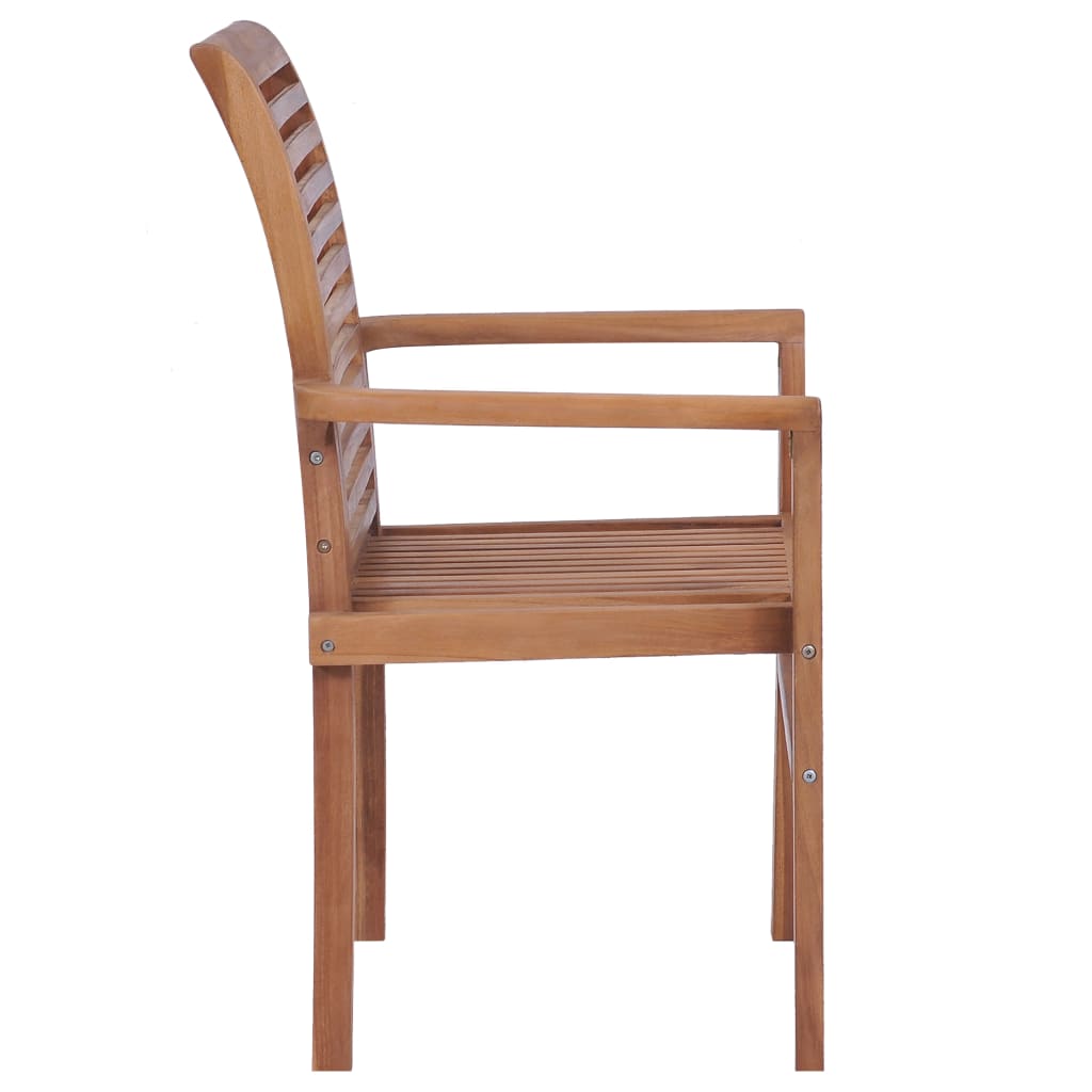 Essstühle 6 Stk. Stapelbar Massivholz Teak