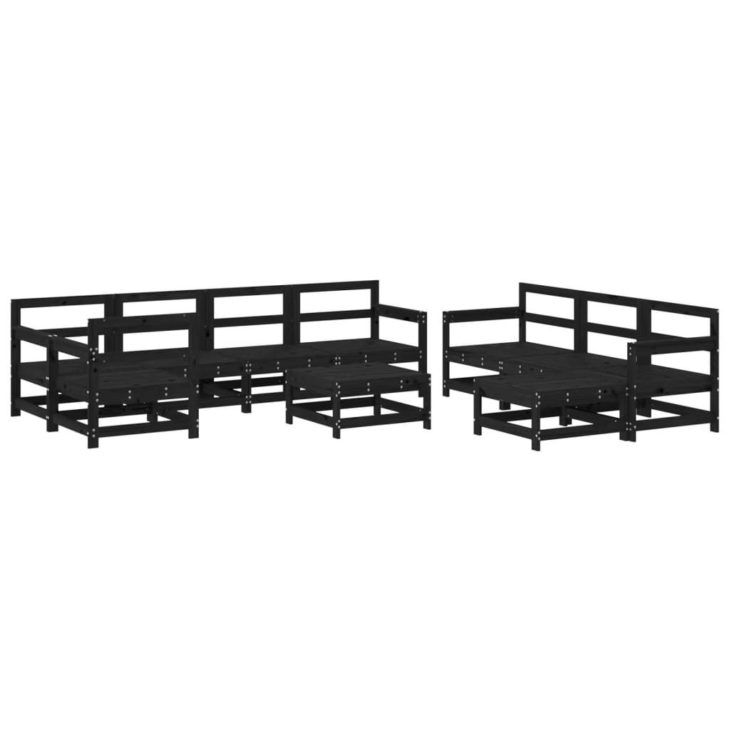 10-tlg. Garten-Lounge-Set mit Kissen Kiefernholz Imprägniert