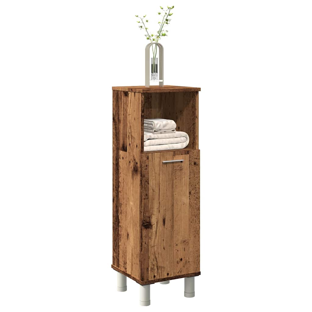 Badezimmerschrank Weiß 30x30x95 cm Holzwerkstoff