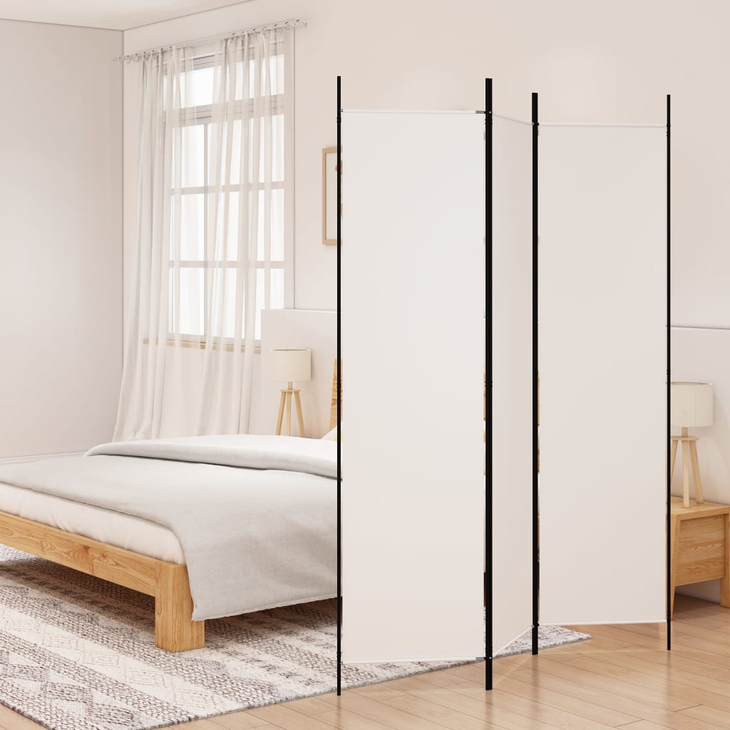 3-tlg. Paravent Schwarz 150x200 cm Stoff