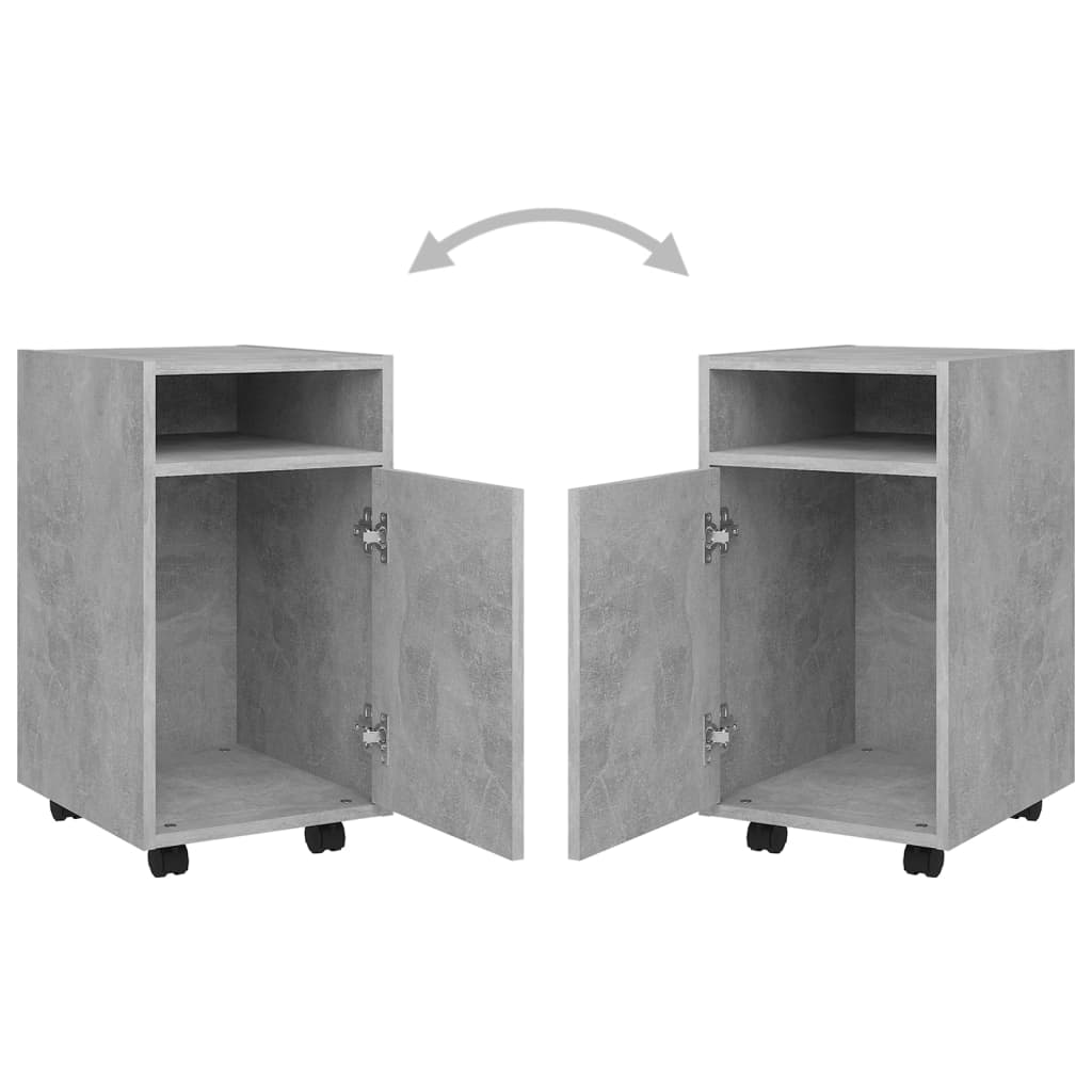 Beistellschrank mit Rollen Weiß 33x38x60 cm Holzwerkstoff
