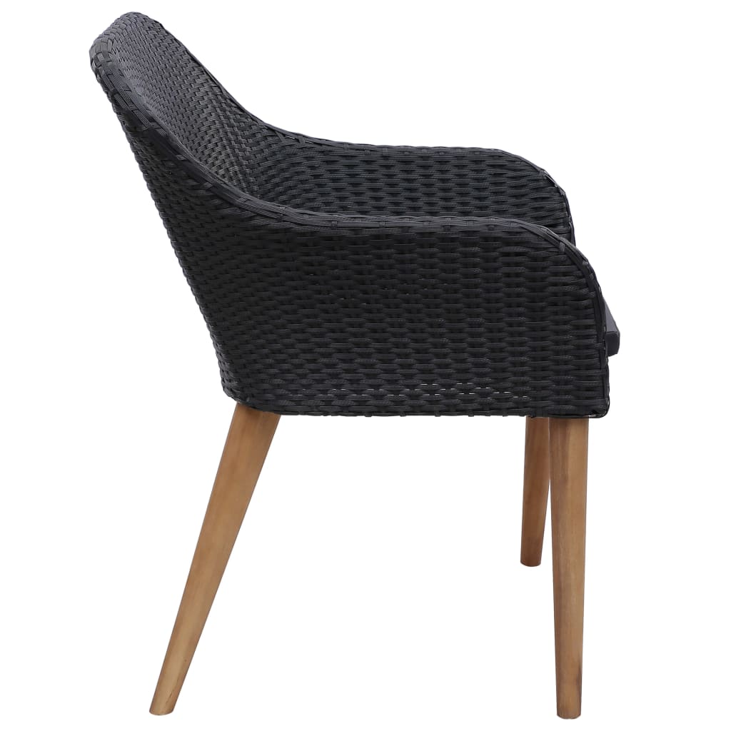 Gartenstuhl 2 pcs Schwarz 62,5 x 55 x 82 cm Poly-Rattan