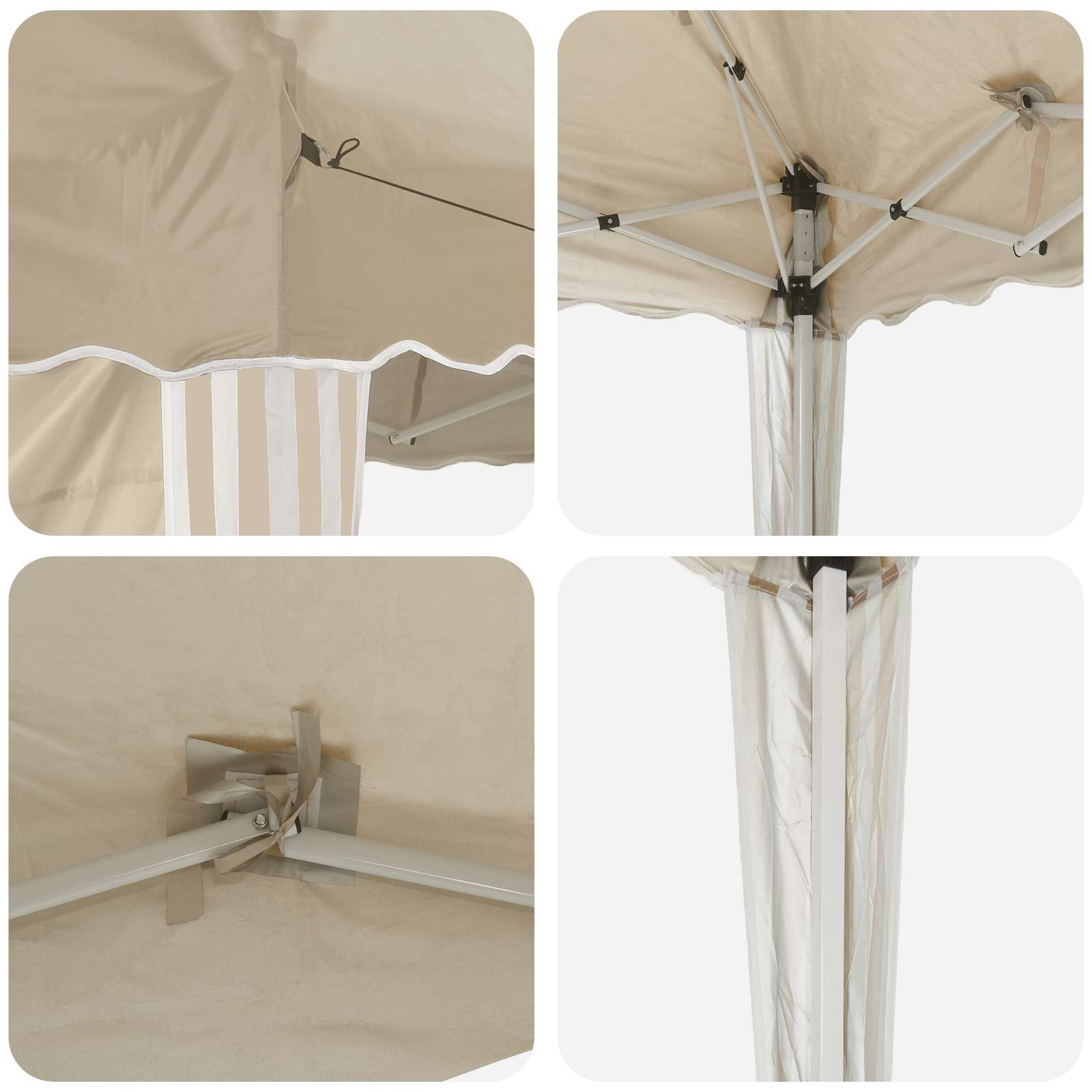 Pop-up Partyzelt 575 x 290 x 245 cm Creme