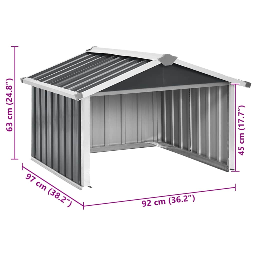 Rasenmäher Garage 92x97x63 cm Verzinkter Stahl Grün