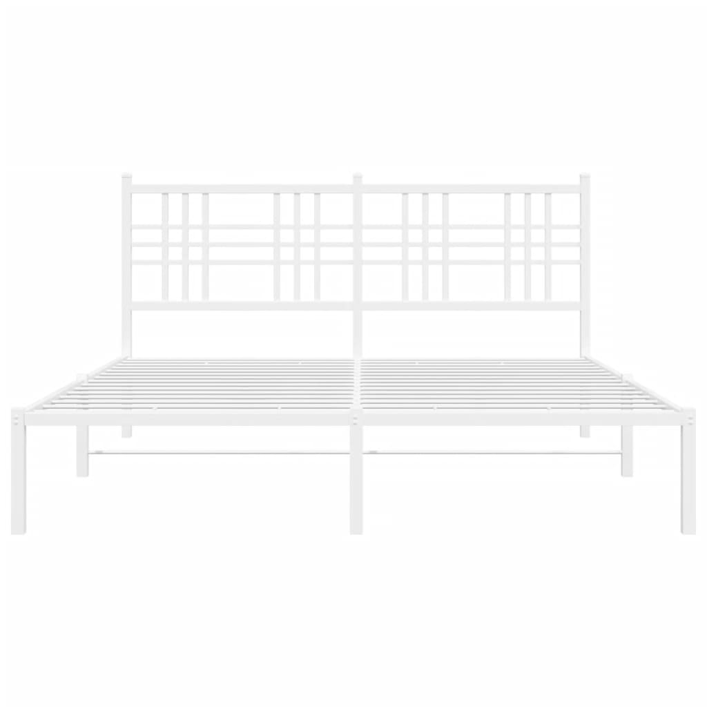 Bettgestell mit Kopf- und Fußteil Metall Schwarz 90x200 cm