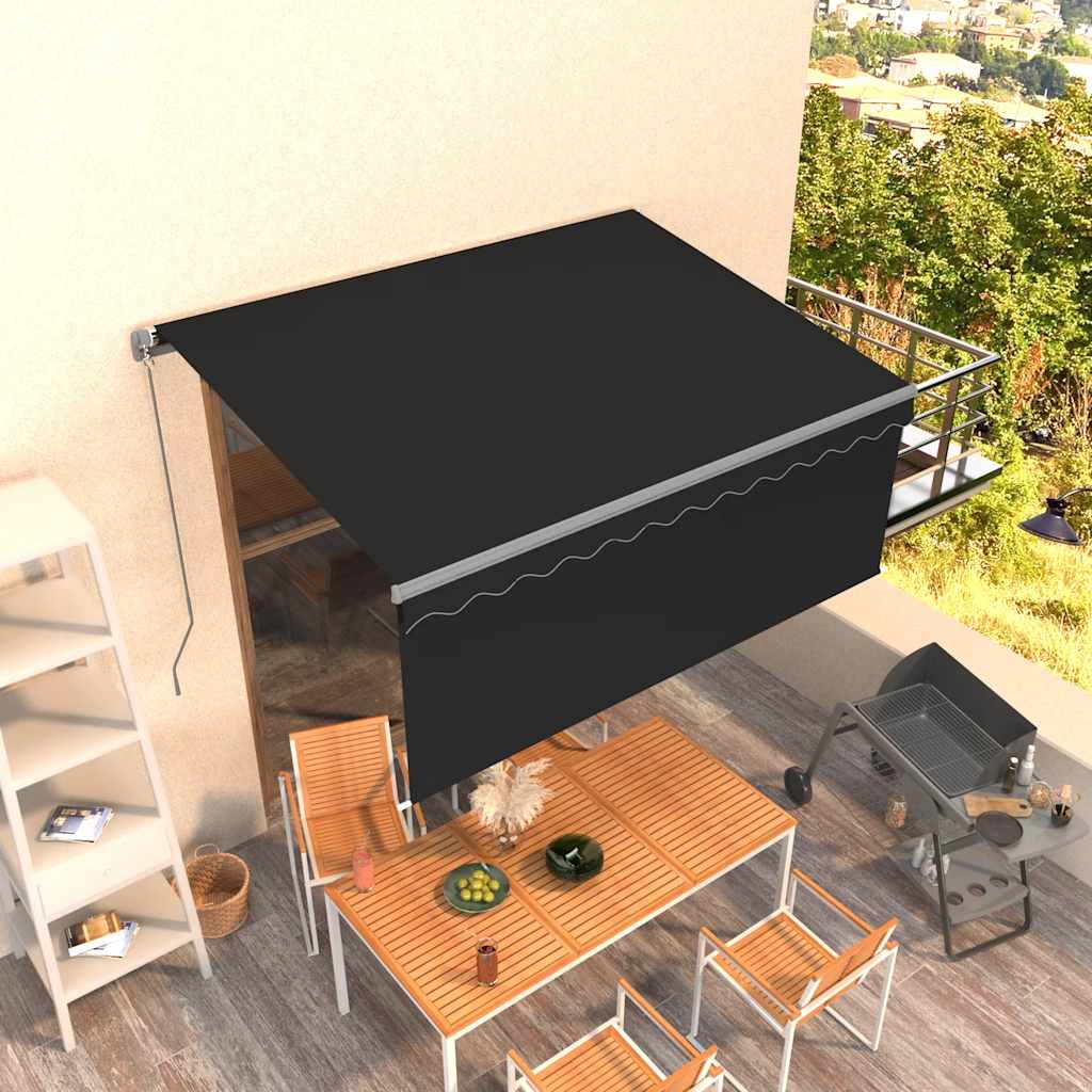 Markise Manuell Einziehbar mit Rollo 3x2,5 m Creme