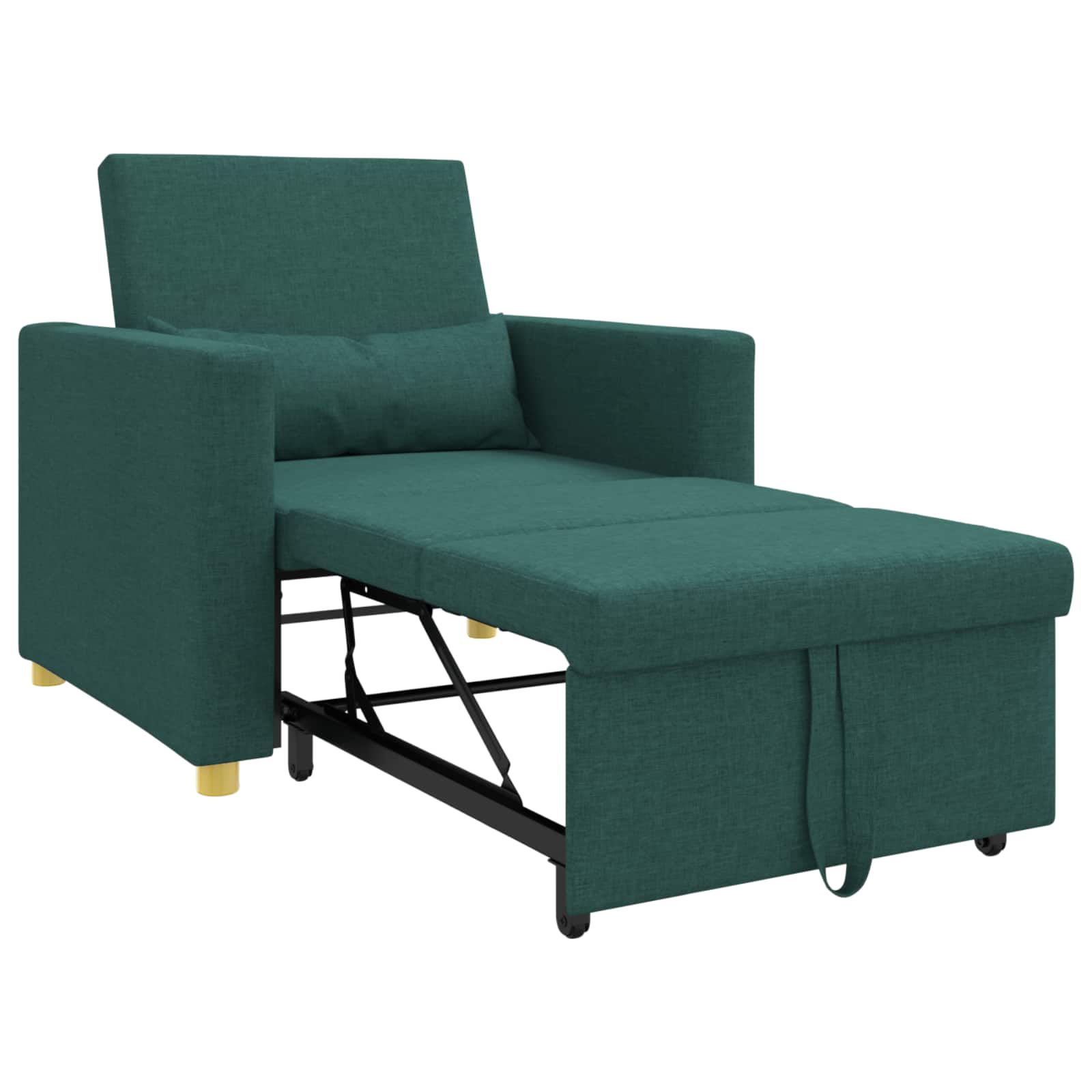 Ausziehbare Schlafcouch Einzel Hellgrau 90 x 165 x 87 cm Stoff