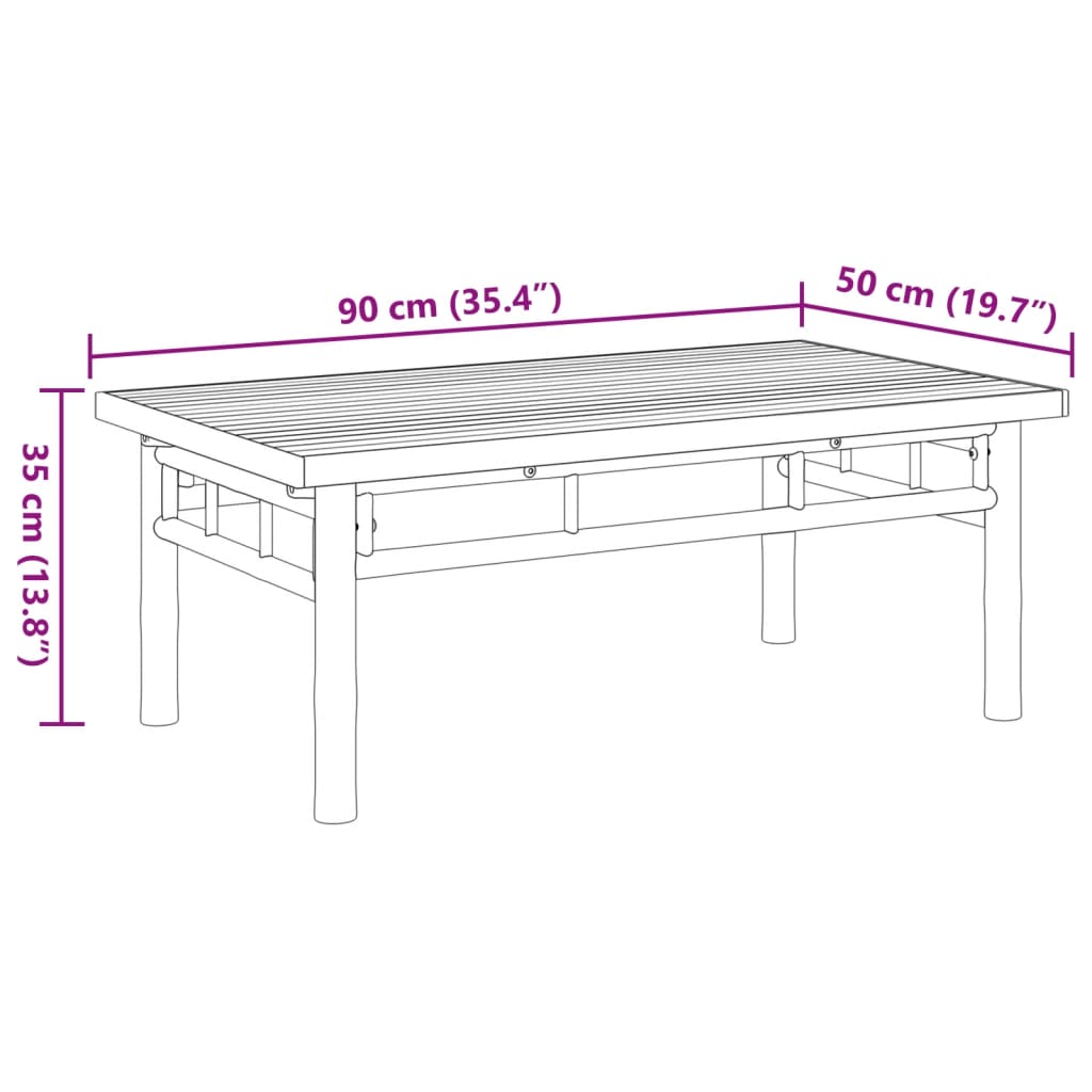 Couchtisch 45x45x35 cm Bambus