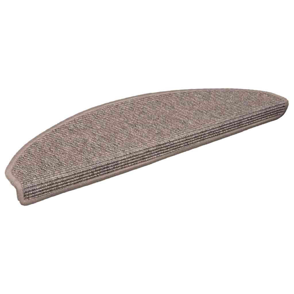 Stufenmatten 15 Stk. 56x17x3 cm Beige und Grau Halbrund