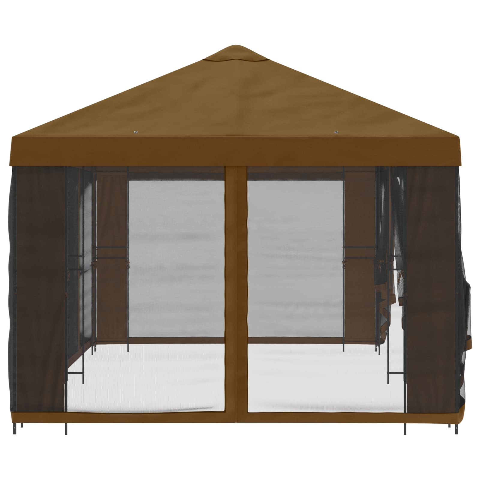 Pavillon mit Seitenwänden 6 x 3 m Beige Polyester und Stahl 190