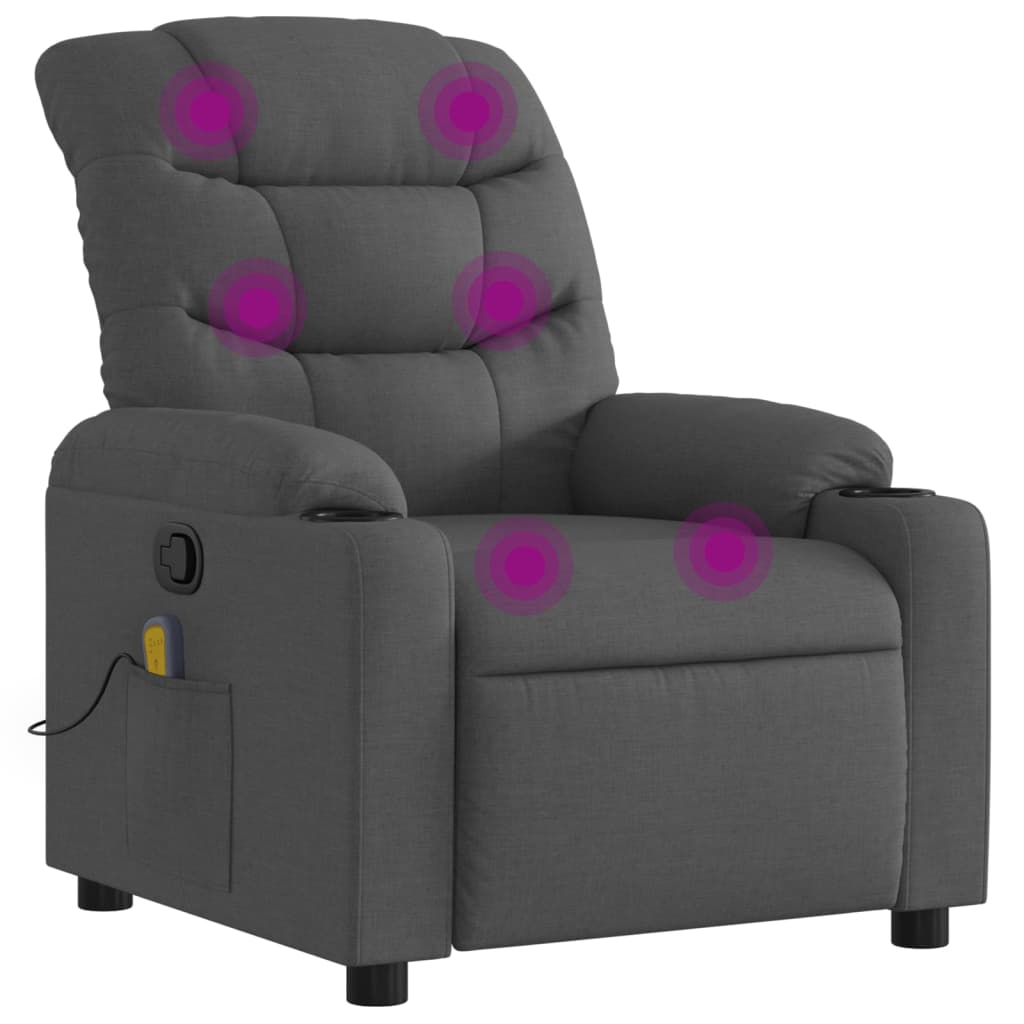 Massage-Relaxsessel, hellgrauer Stoff
