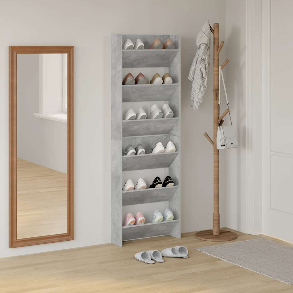 Wand-Schuhschränke 4 Stk. Weiß 60x18x60 cm Holzwerkstoff
