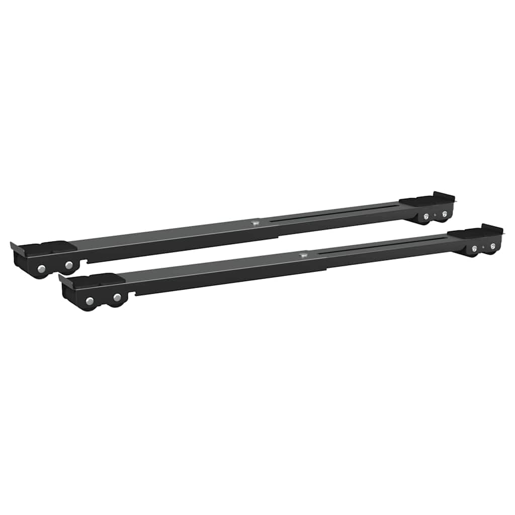 Waschmaschinensockel 2 pcs Schwarz 72 x 5 x 4,5 cm Edelstahl