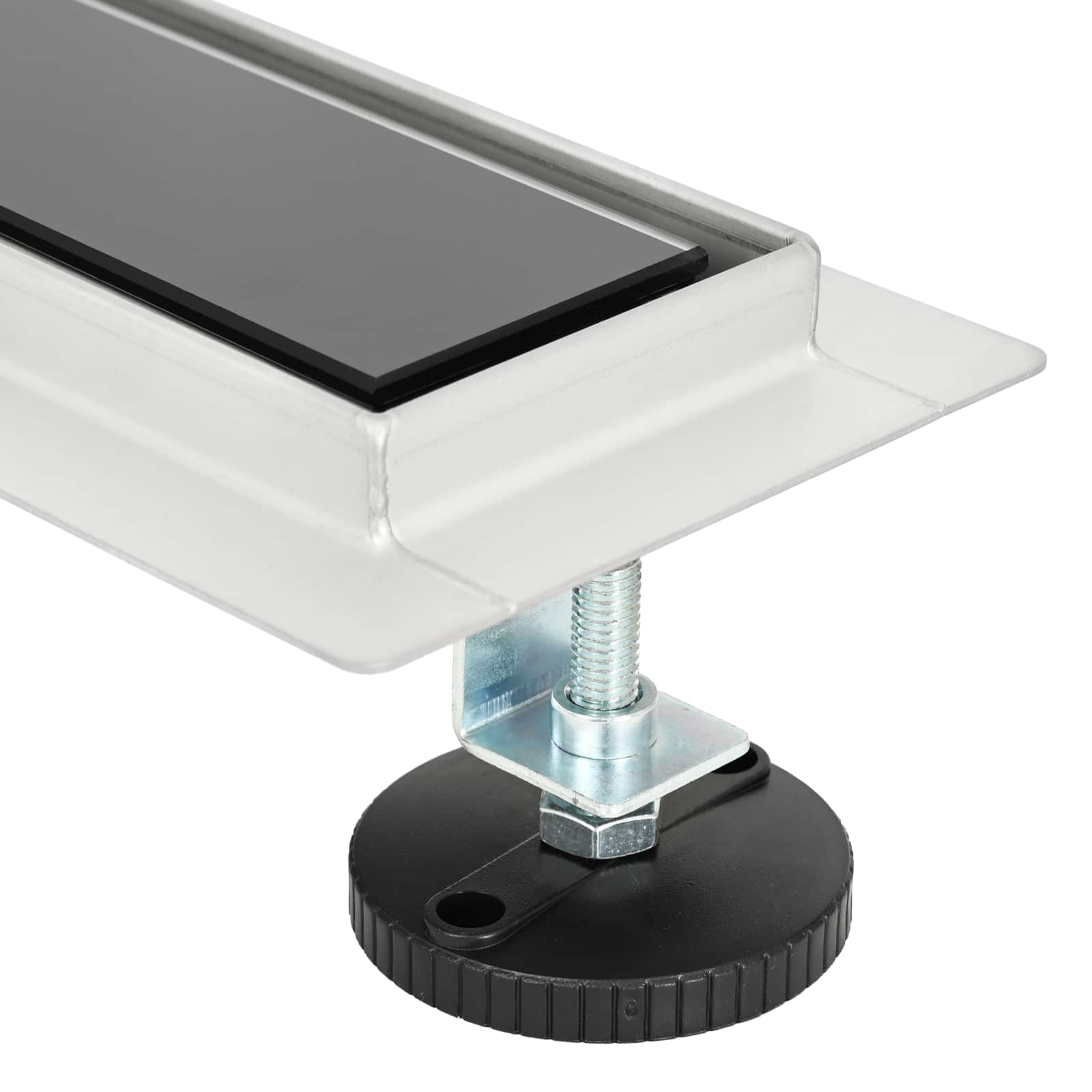 Duschabfluss mit Glashülle und 360° Siphon Schwarz 50 cm