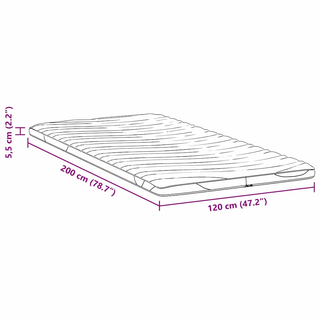 Matratzenauflage Weiß 70 x 200 cm Strickstoff