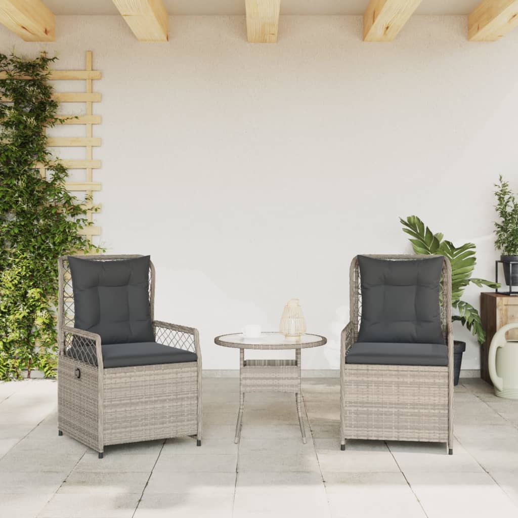 Gartensessel 2 Stk. Verstellbar Schwarz Poly Rattan