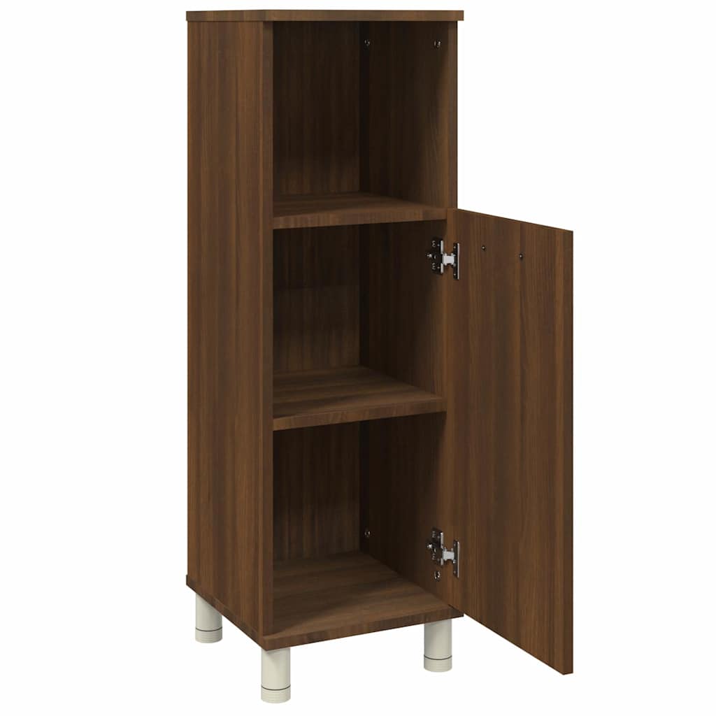 Badezimmerschrank Weiß 30x30x95 cm Holzwerkstoff