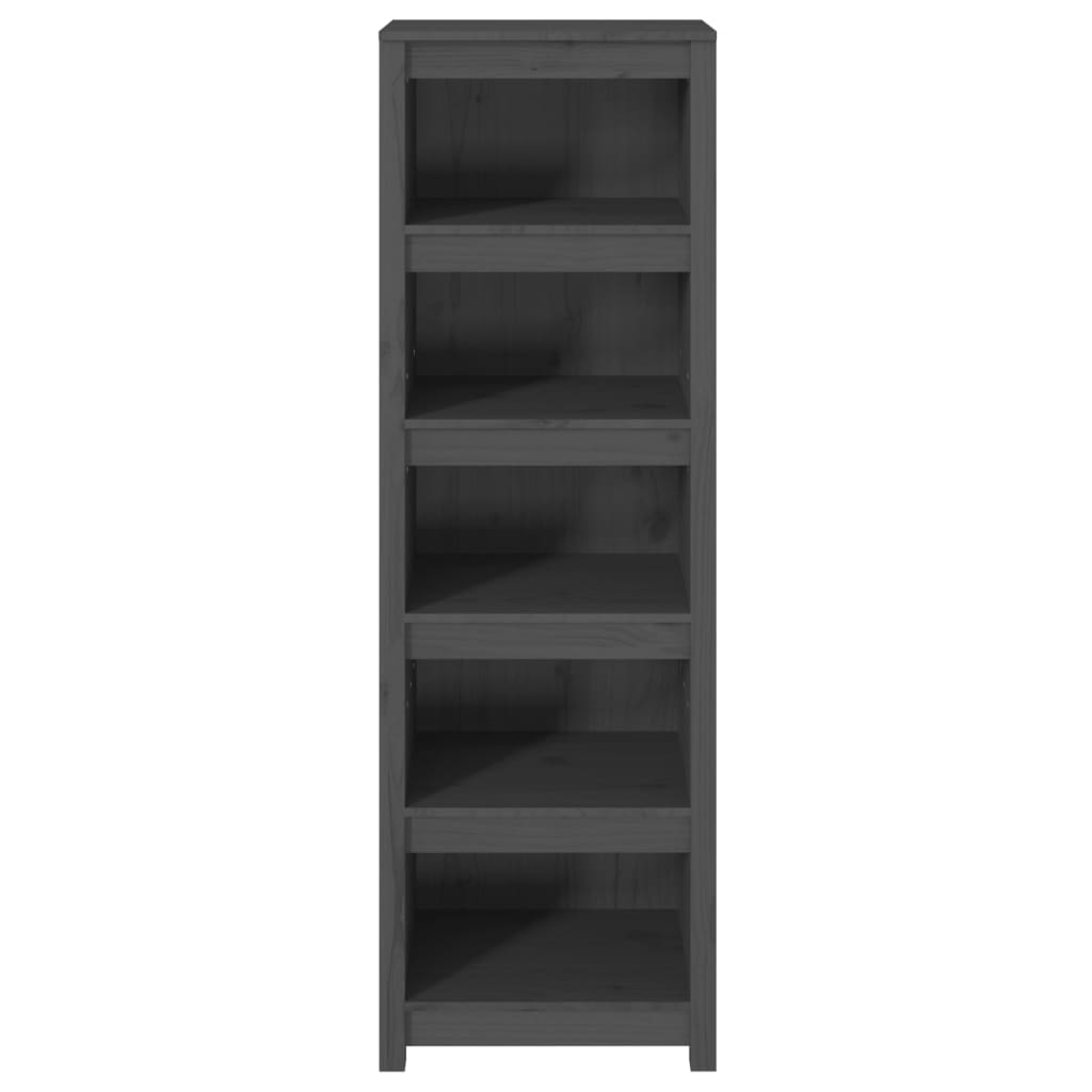 Bücherregal Grau 80x35x68 cm Massivholz Kiefer