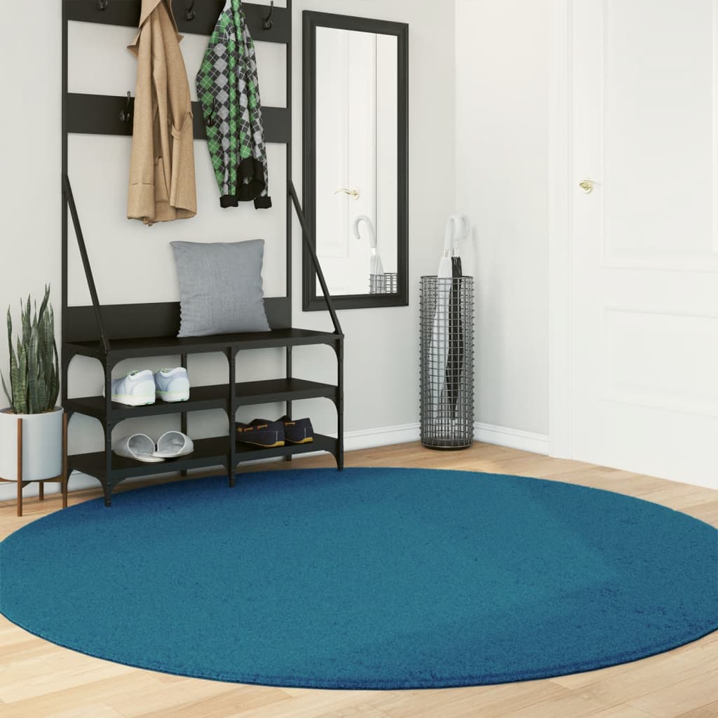 Teppich OVIEDO Kurzflor Anthrazit 120x120 cm