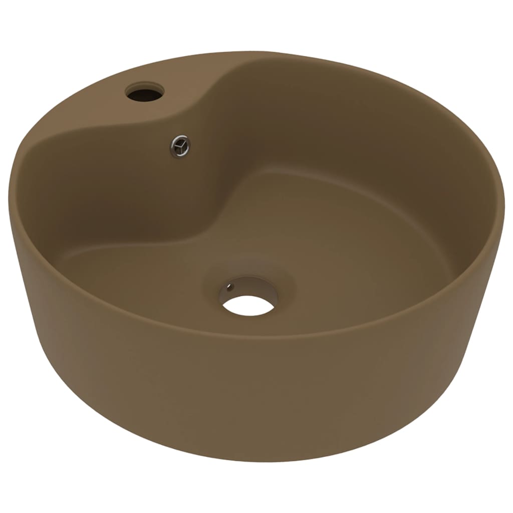 Luxus-Waschbecken mit Überlauf Matt-Weiß 36x13 cm Keramik