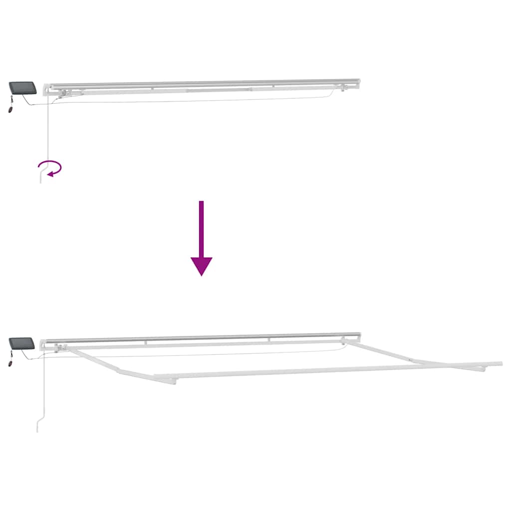 Markise Manuell Einziehbar mit LED 300x250 cm Blau und Weiß