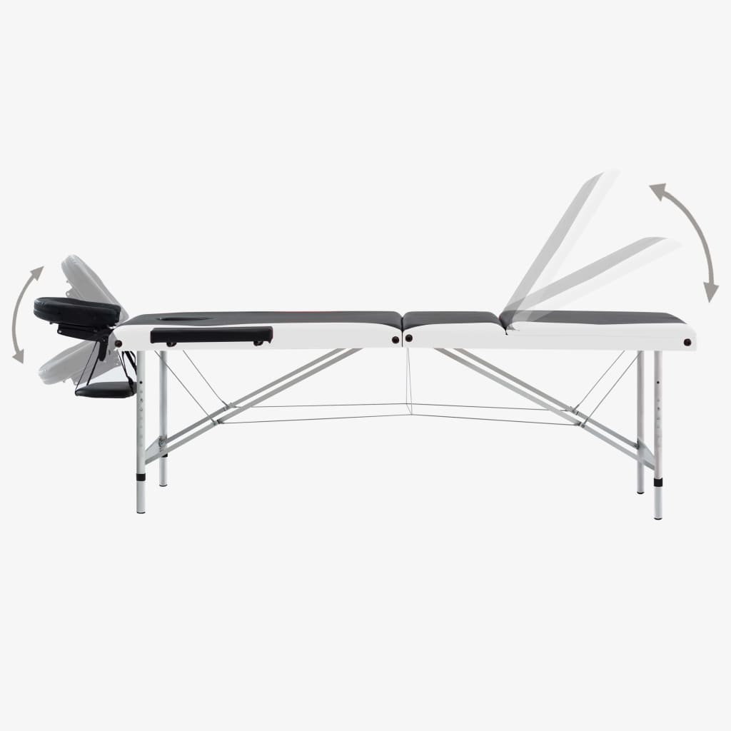 Massagetisch Klappbar 3 Zonen Aluminium Dunkellila